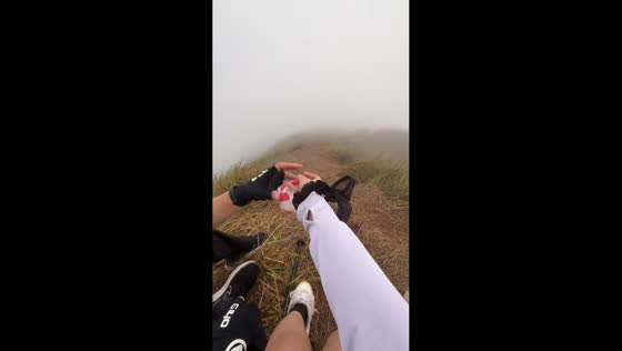 Friends drop burger while filming trend on Mt. Ulap in Itogon, Benguet, Philippines