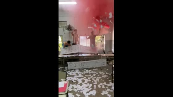 Students welcome new teacher with festive celebration
