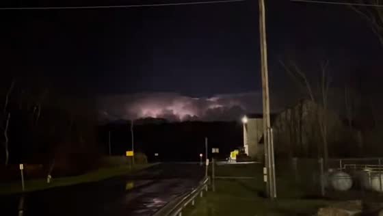 Lightning from the Tug Hill seen from Chittenango Rest Area, New York, USA