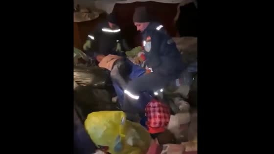 The woman spent more than a day in a trap between the wall and the closet.
