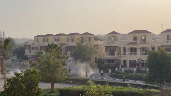 Drone intercepted leaves crater in Al Hamra, Ras Al Khaimah, UAE