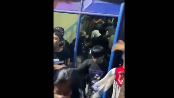 Crush of people during the evacuation during a football match in Indonesia!