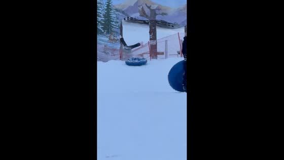 Teen girl tumbles into net barrier while snow tubing in Sankt Urban, Austria