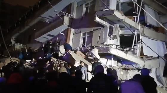Catastrophic Earthquake brings down eight-story building in Diyarbakir