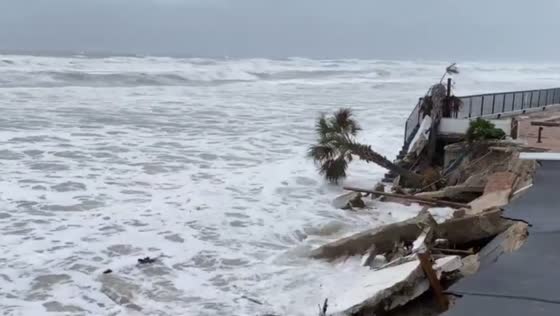 Hurricane Nicole brings flooding and outages to Daytona Beach, Florida, USA
