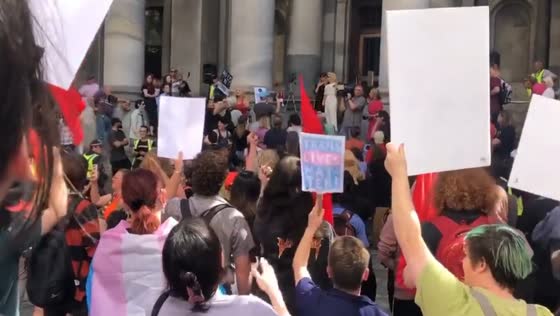 Protests in Adelaide against Anti-Trans Activist Posie Parker's Australian Tour