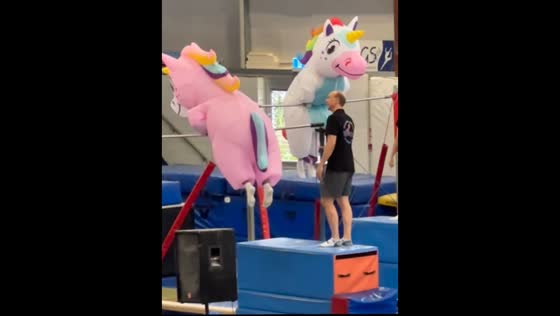 Gymnastics unicorn performance in Whangārei, New Zealand