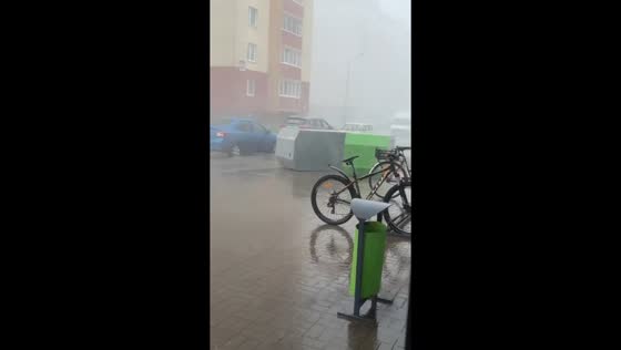 Torrential rainstorm unleashes fury: container tossed by powerful winds in Borovlyany, Belarus