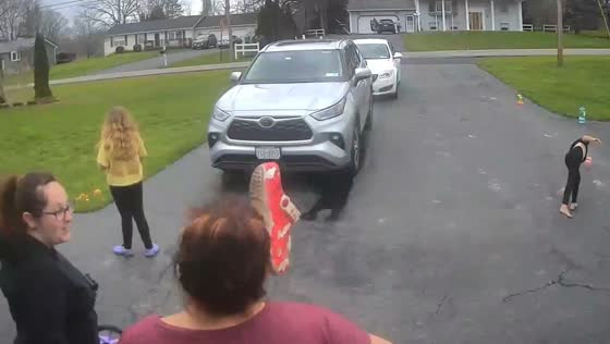Daughter's cartwheel sends shoe flying into parent's face in Batavia