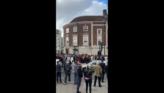 Protest erupts after reported assault near church in Epsom, England, UK