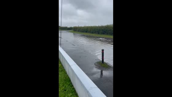 Flooded roads after Storm Amy causes severe flooding in Cregmore, Ireland