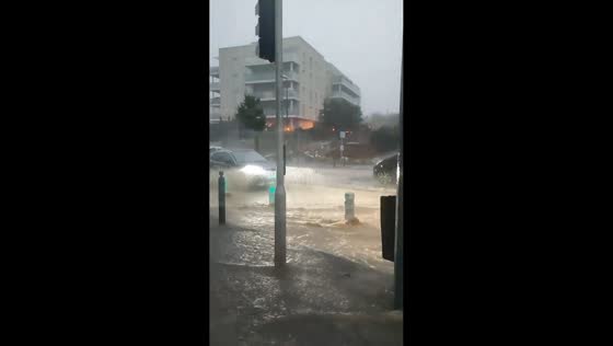 Severe flash flooding and heavy storm in Marseille, France