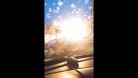 Car explosion on a highway in Staraya Russa, Novgorod Oblast, Russia