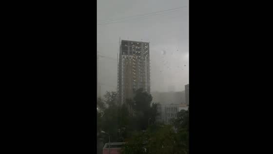 Hurricane Edgar rips apart Moscow construction site
