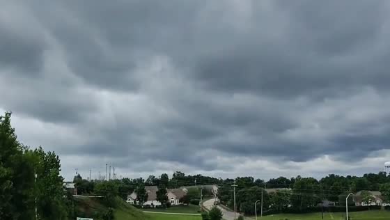 Approaching storm brings dark clouds over Nicholasville, Kentucky, USA
