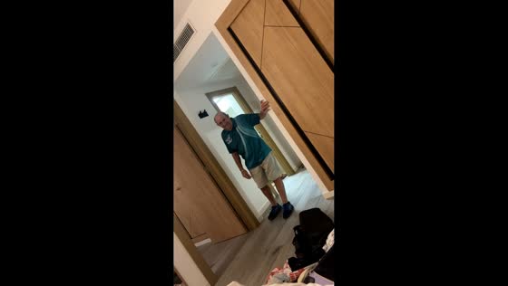 Elderly man hilariously struggles to walk while drunk in Tenerife, Spain
