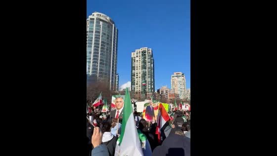Massive Global Day of Action protest for Iran in Vancouver, Canada