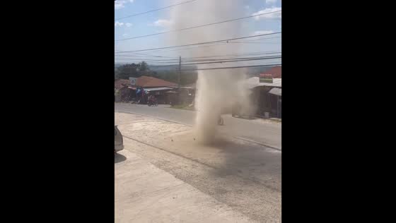Landspout forms and crosses parking lot in Arakan, North Cotabato, Philippines