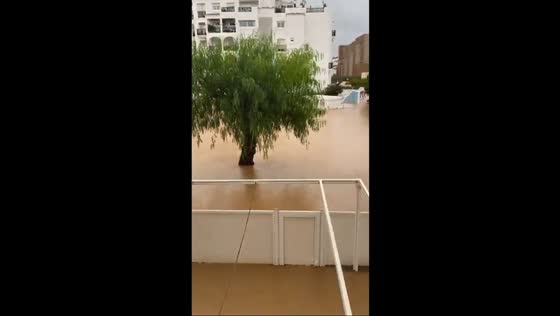 Severe flooding submerges streets and canals in Ibiza, Spain 