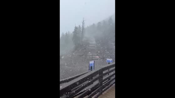 Heavy snow and low visibility at Arizona Gondola in Arizona, USA