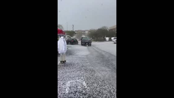 Heavy hail and rain in White Rock, BC 