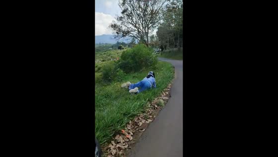 Sulked wife ran away from her husband and fell in Lemahsugih, Majalengka, Indonesia