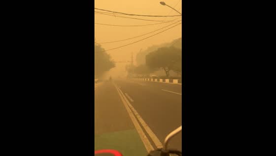 Wildfire smoke severely reduces visibility across Palangka Raya, Indonesia