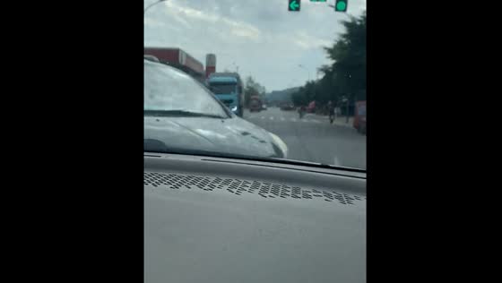 Accident captured on dash cam in Sichuan, China