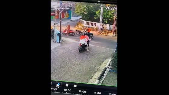 Bike running on road without rider