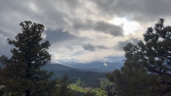 Serene views from Evergreen Mountain summit on Memorial Day, Evergreen, Colorado, USA