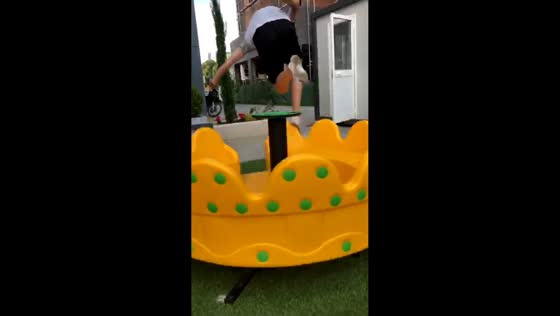 Boy falls off playground ride in Tiranë, Albania