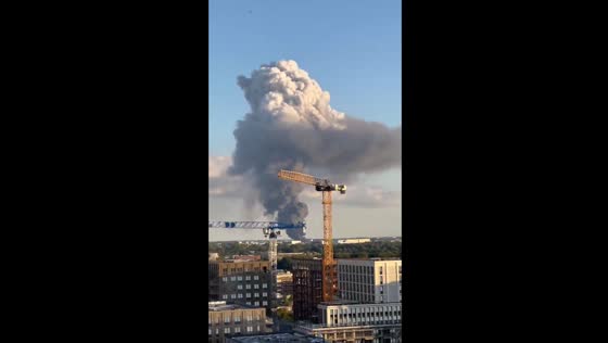 Smoke from fire near Schiphol in Amsterdam, The Netherlands