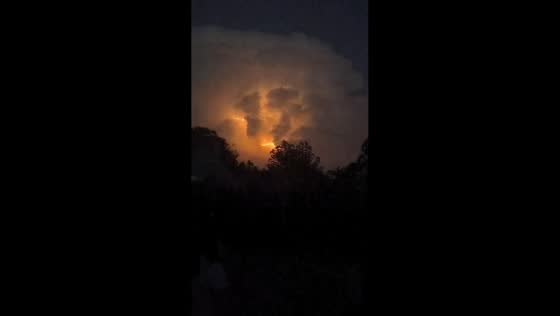 Intense lightning bolts light up the sky in Shandong, China