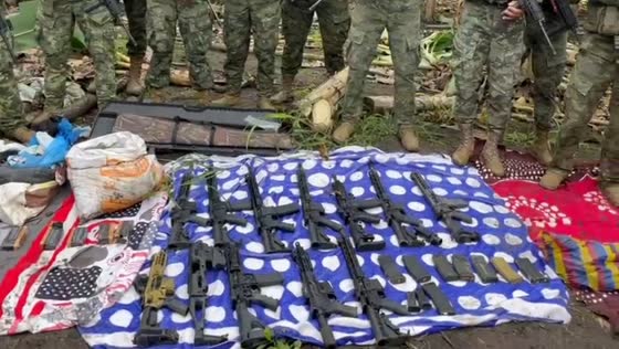 Ecuadorian Army uncovers weapons cache and seizes three tons of drugs hidden in banana plantation
