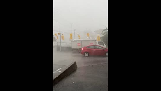 Heavy hail and strong winds hit Hachioji, Tokyo, Japan