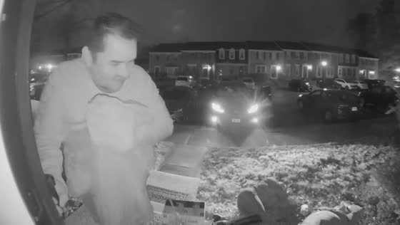 Two women slip on front steps after night out in Annandale, Virginia, USA