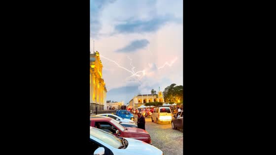 Lightning captured over Antigua Guatemala