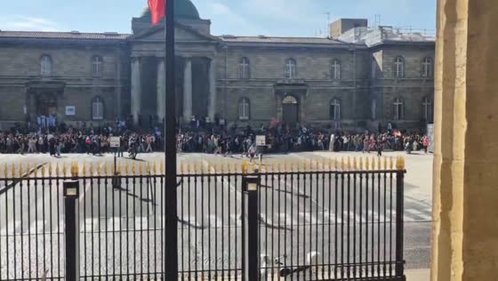 Thousands march in student and education protest in Bordeaux, France