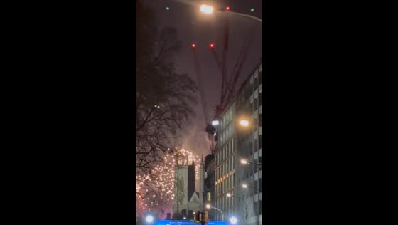 New Year’s Eve fireworks light up London skyline in England, UK