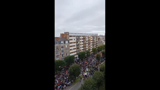 Massive protest against budget cuts in Rennes, France