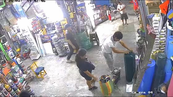 Man stumbles and crashes through storage room wall in Lima, Peru