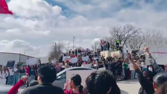 Students rally against ICE deportations outside justice center in Pflugerville, USA