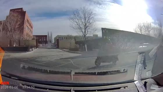 Motorcycle crash caught on dashcam in Inner Mongolia, China