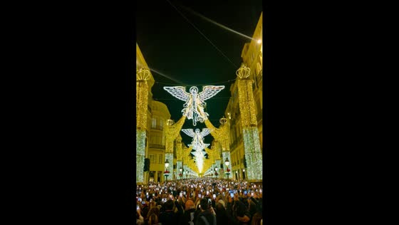 Countdown to Christmas lights in Calle Larios, Malaga, Spain