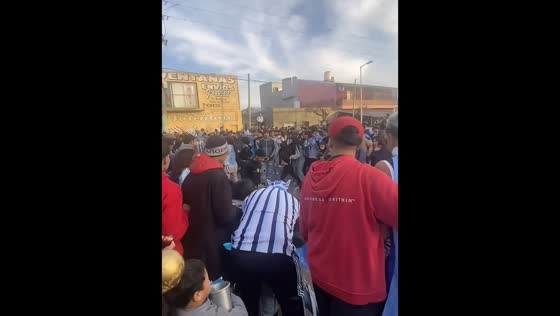 Street fight breaks out during Argentina victory celebrations in Buenos Aires, Argentina