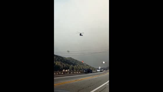Aircraft draws water from Big Bear Lake to fight Line Fire in California