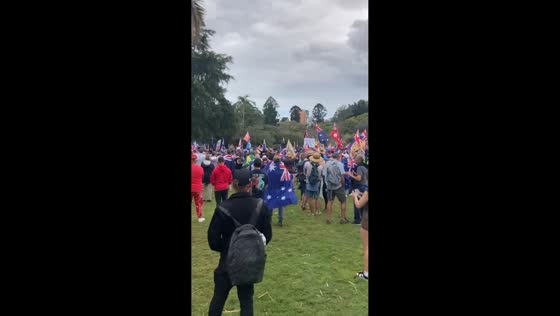 Rallies over racism and migration at Botanic Gardens in Brisbane, Australia