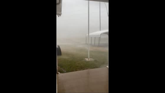Strong winds and heavy rain hit Perryville, Arkansas, USA