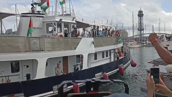 Global Sumud flotilla sets sail toward Gaza from Barcelona, Spain