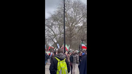Rally shows solidarity with the Iranian people near Hyde Park in London, UK 
